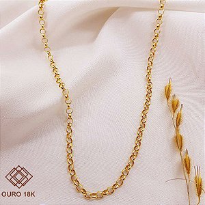 Cordão Elo Português Ouro 18k - 50cm