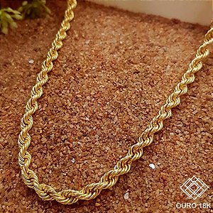 Cordão Cabo de Aço Ouro 18k - 45cm