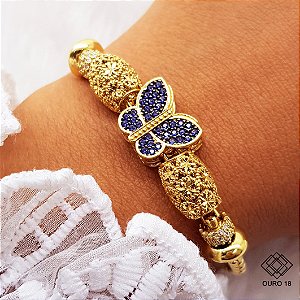 Kit Pulseira Berloques Ouro 18k
