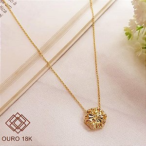 Kit Cordão Ouro 18k + Pingente Chuveiro Ouro 18k