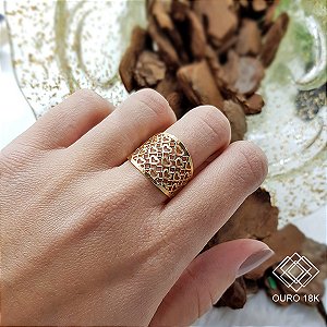 Anel Corações Ouro 18k