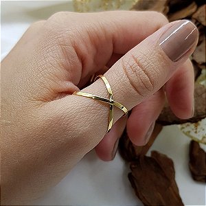Anel X Ouro 18k