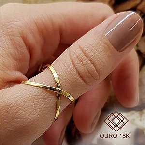 Anel X Ouro 18k