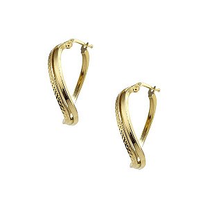 Brinco Argola Curvas Ouro 18k