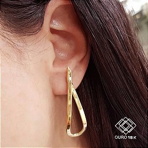 Brinco Grande Gancho Ouro 18k