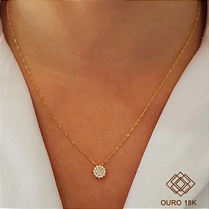 Kit Cordão Ouro 18k + Pingente Chuveiro Ouro 18k