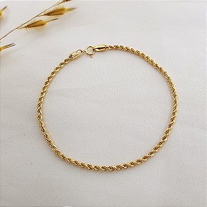 Pulseira Cabo de Aço Ouro 18k