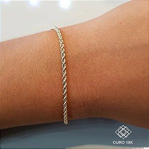 Pulseira Cabo de Aço Ouro 18k