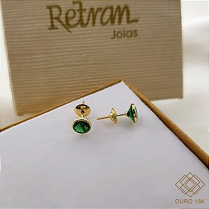 Brinco Solitário Pequeno Ouro 18k