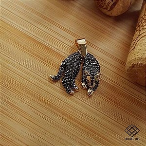 Pingente Pantera Ouro 18k Zircônias