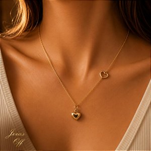 Gargantilha Coração Ouro 18k