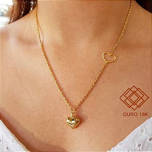 Gargantilha Coração Ouro 18k