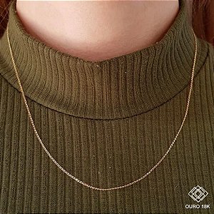 Cordão Groumet Feminino Ouro 18k - 45cm