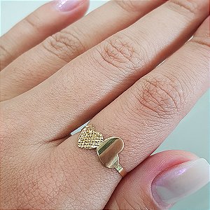 Anel Corações Ouro 18k