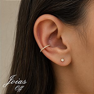 Piercing Orelha Ouro 18k Zircônias
