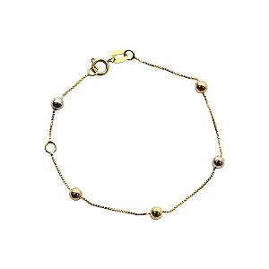 Pulseira Infantil 3 Cores Ouro 18k