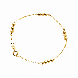 Pulseira Infantil Bolinhas Ouro 18k
