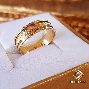 1 Aliança Casamento Ouro 18k Fosco
