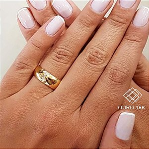 1 Aliança Casamento Ouro 18k Zircônias