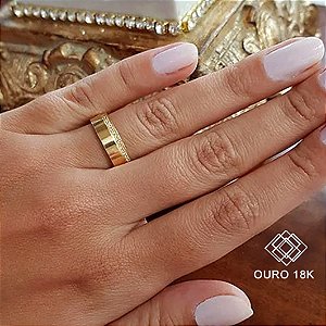 1 Aliança Casamento Ouro 18k Zircônias