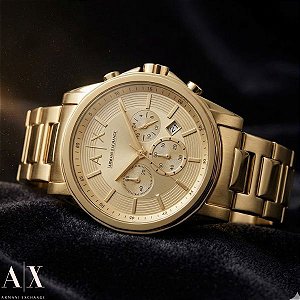 Relógio Armani Exchange Masculino Dourado Ax2099b1 C1kx