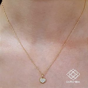 Kit Cordão Ouro 18k + Pingente Coração Ouro 18k