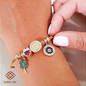 Pulseira Momentos Ouro 18k Zircônias