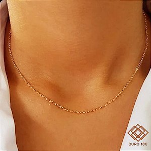 Cordão Elo Português Ouro 18k - 40cm
