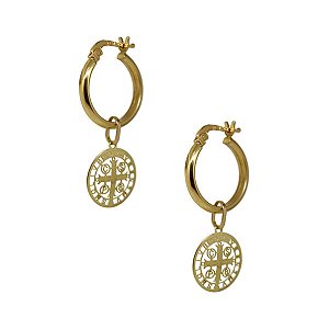 Kit Brinco Argola Ouro 18k + Pingente São Bento Ouro 18k