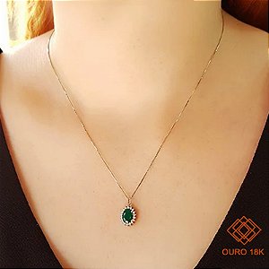 Kit Cordão Ouro Branco 18k + Pingente Chuveiro Ouro 18k
