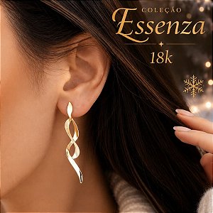 Brinco Curvas Ouro 18k - Coleção Essenza