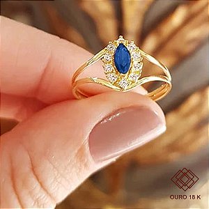 Anel Formatura Recursos Humanos Ouro 18k Zircônias - Sem emblema