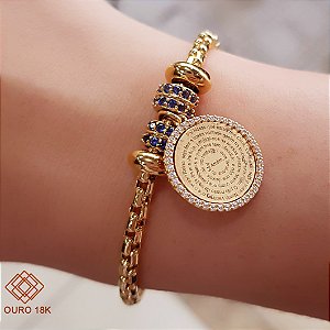 Pulseira Momentos Berloque Pai Nosso Ouro 18k