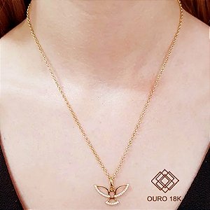 Kit Cordão Ouro 18k + Pingente Espírito Santo Ouro 18k