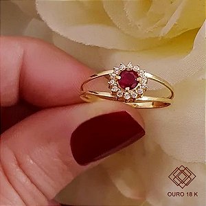 Anel Formatura Jornalismo Ouro 18k Zircônias - Sem emblema