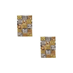 Brinco 3 Cores Ouro 18k