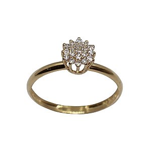 Anel Chuveiro Ouro 18k Diamantes