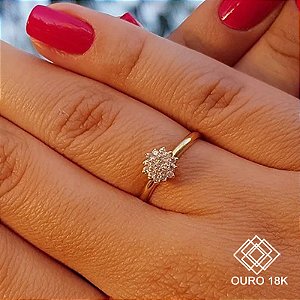 Anel Chuveiro Ouro 18k Diamantes