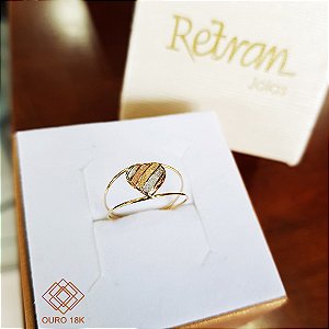 Anel Coração 3 Cores Ouro 18k