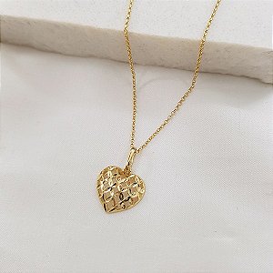 Kit Cordão Ouro 18k + Pingente Coração Diamantado Ouro 18k