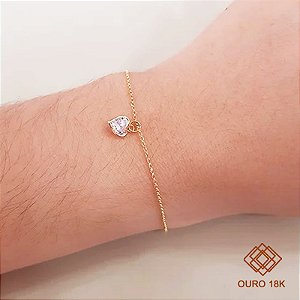 Kit Pulseira Ouro 18k + Pingente Coração Ouro 18k