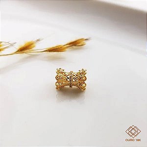 Pingente Berloque Ouro 18k Zircônias