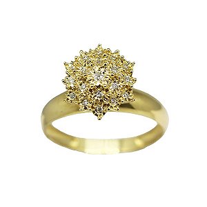 Anel Chuveiro Rainha Ouro 18k Diamantes