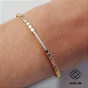 Bracelete Ouro 18k Zircônias