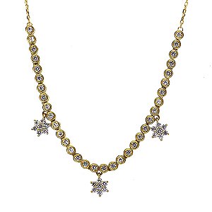 Gargantilha Ouro 18k Zircônias