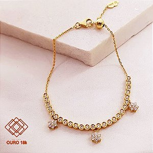 Pulseira Ouro 18k Zircônias