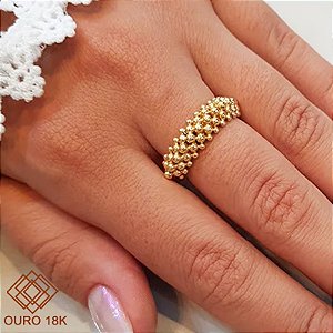 Anel Aparador Esferas Ouro 18k