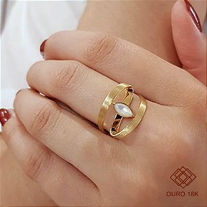 Anel Gold Line Ouro 18k Madrepérola
