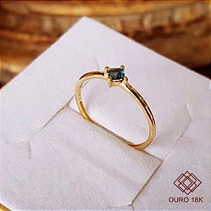 Anel Solitário Ouro 18k Topázio London