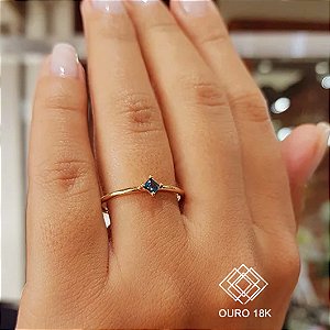 Anel Solitário Ouro 18k Topázio London